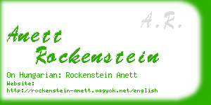anett rockenstein business card